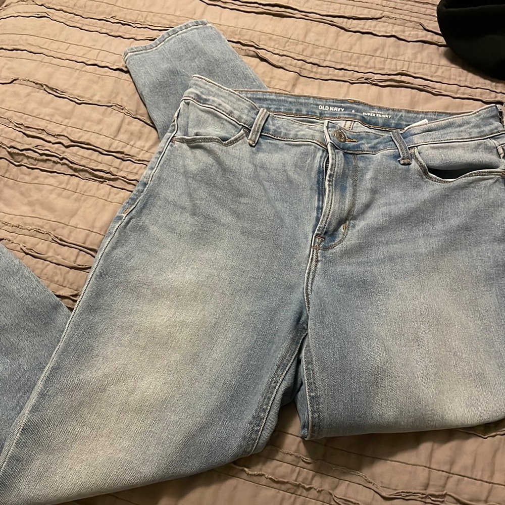 old Navy Super Skinny Jeans, Light Blue, Size 8, High rise